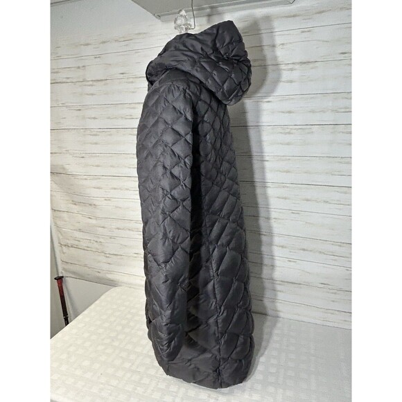 The North Face Womens Jacket Gray LARGE Goose Down Fill Quilted Long Puffer Coat - Picture 6 of 16
